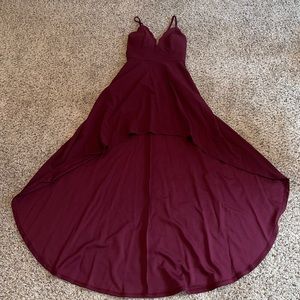 Burgundy high low dress
